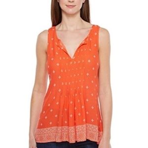 Sanctuary V Neck Pleated Blouse Orange Size M